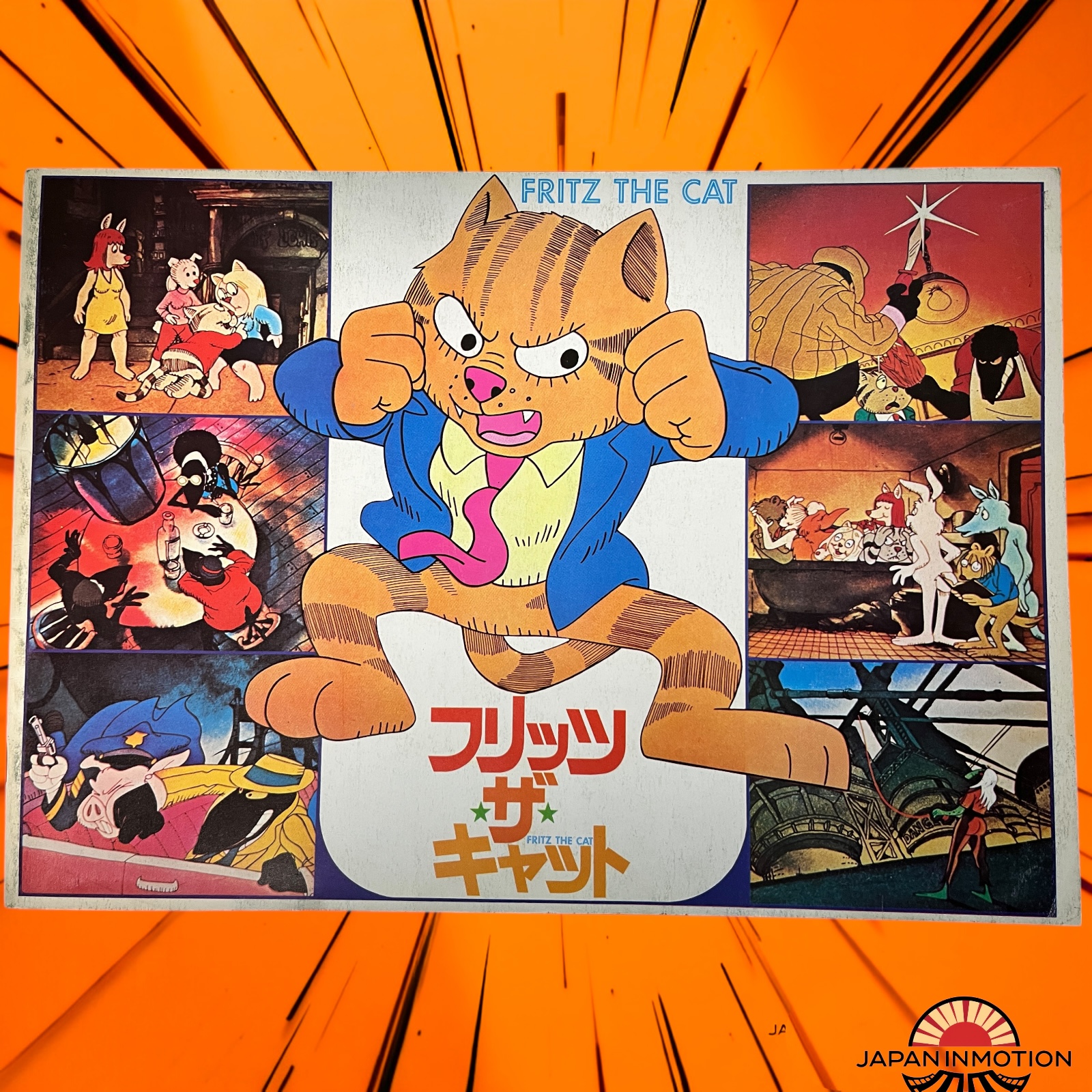 a8160w Fritz the Cat Japan Movie Pamphlet Program Book + Chirashi Mini Poster - Image 2